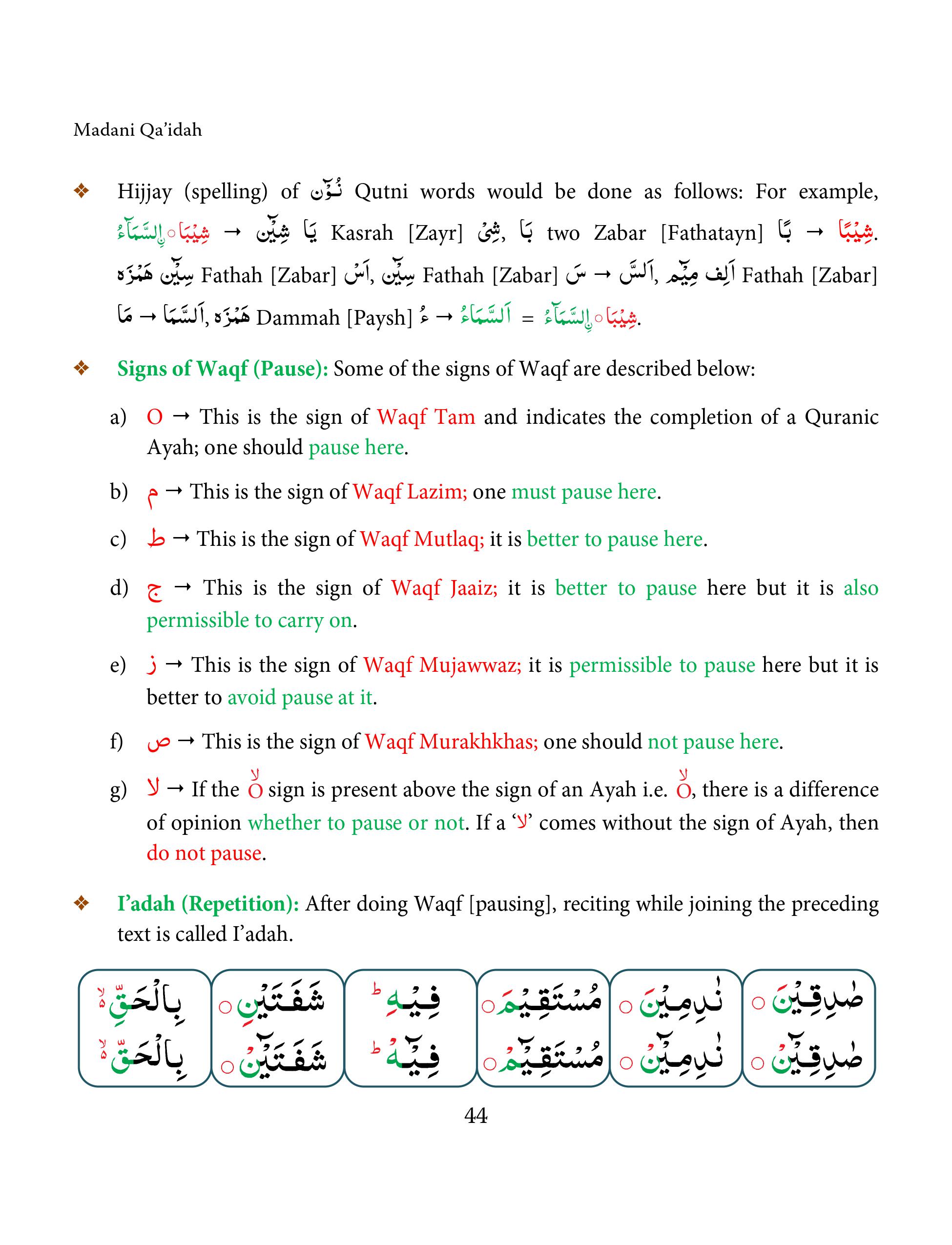 Madani Qaida Lesson 21